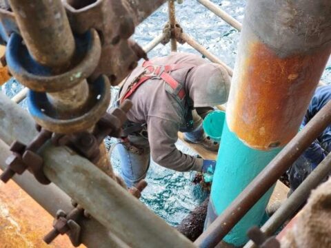 Corroded Offshore Riser Repaired with A+ Wrap