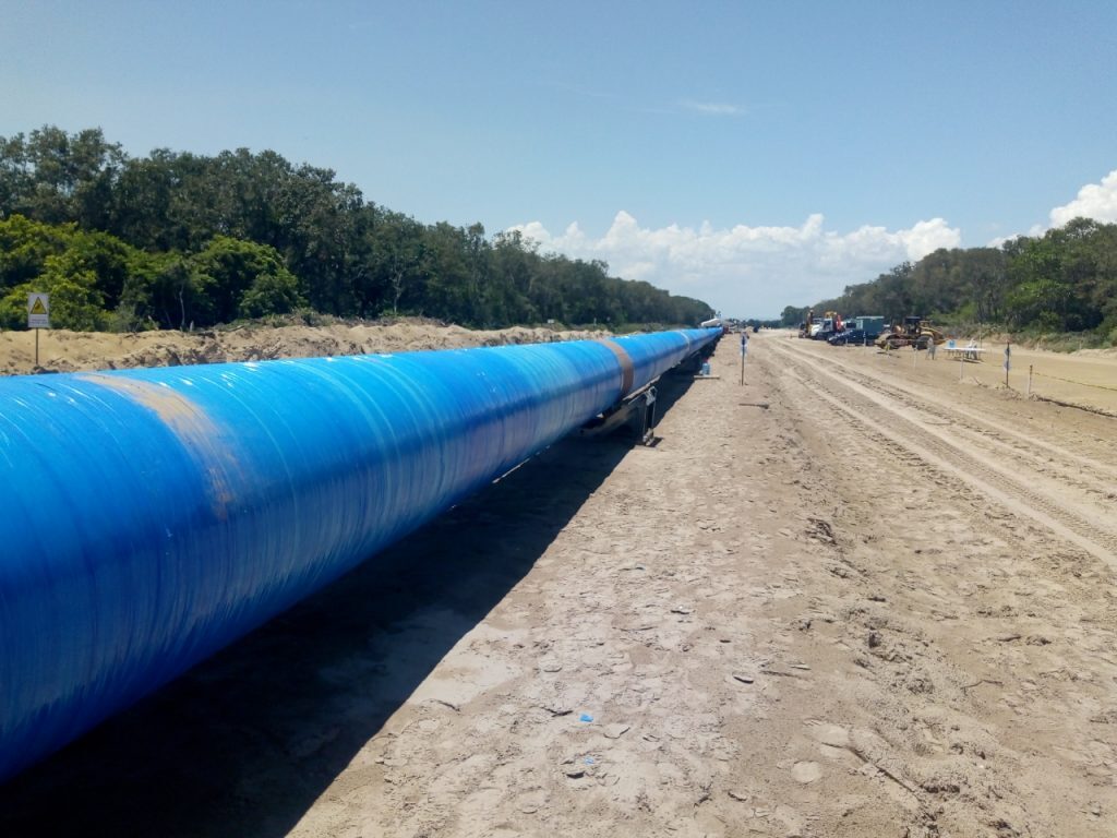 Pipeline coated with A+ Wrap